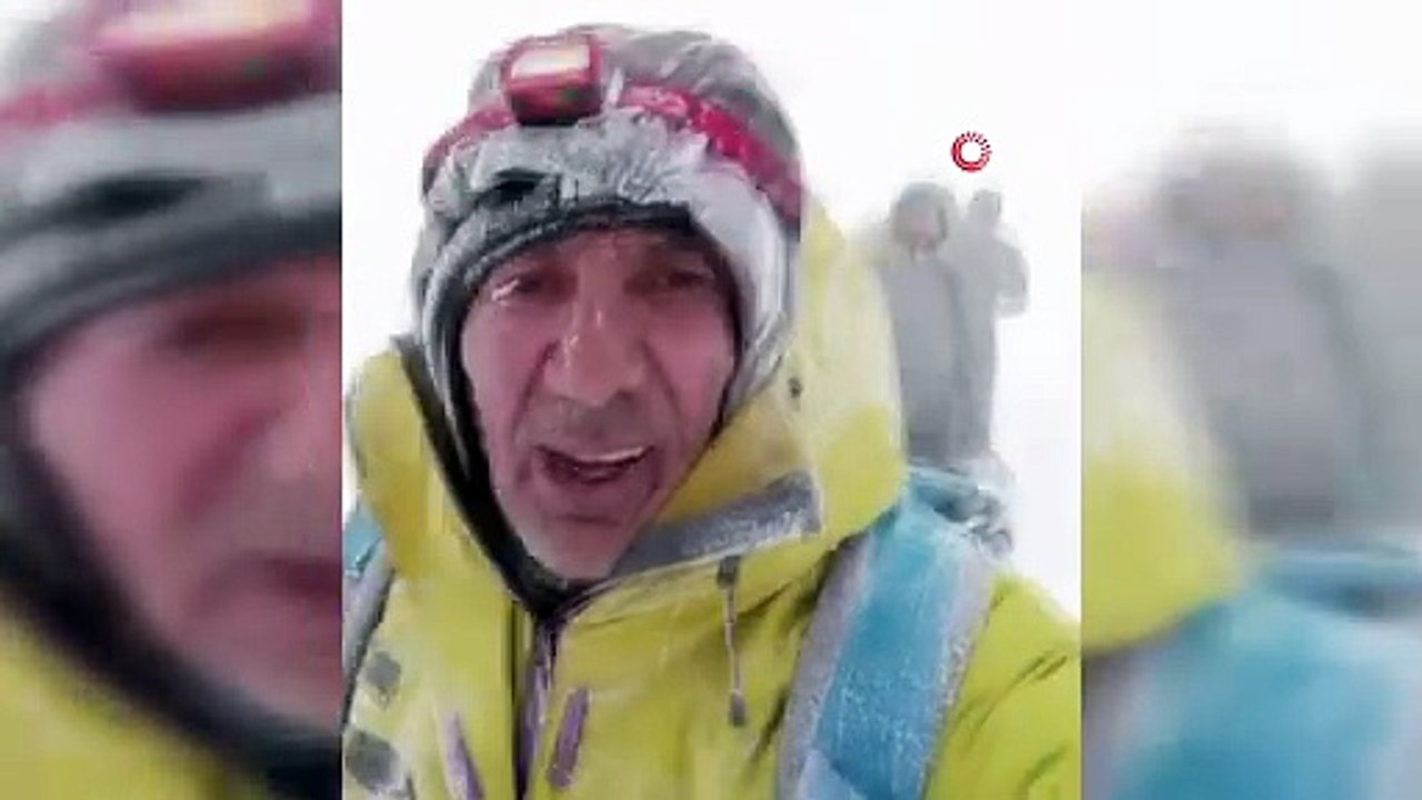 Sis, kar, fırtına! Zirve tırmanışına engel olamadı