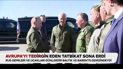 Putin tatbikatı askeri üniforma ile izledi