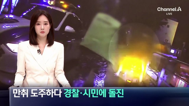 번호판 없이 무면허·만취 운전…도주하다 경찰에 돌진