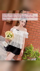 Áo Trễ Vai Ren Hoa Tiểu Thư Thiết Kế Tầng Bồng Bềnh Phối Nơ Nhung Đen Điệu Đà Giá 199k - TRIPMAP Marketplace