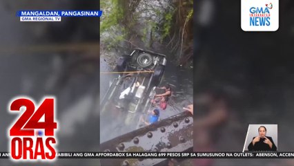 Nag-overtake na pickup truck, nahulog sa sapa; driver, patay | 24 Oras