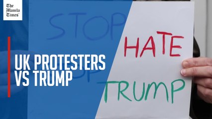 Protesters rally outside Windsor Castle ahead of Trump's state visit