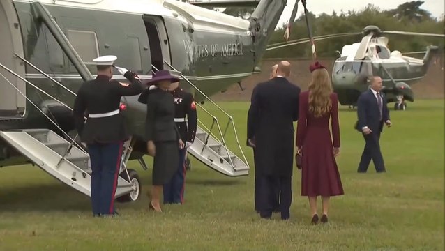 Princess Kate, Melania Trump and Queen Camilla sport striking hats as they arrive at Windsor for state visit