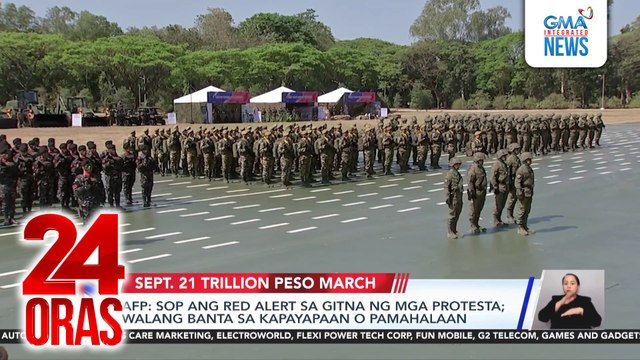 SOP ang red alert sa gitna ng mga protesta; walang banta sa kapayapaan o pamahalaan - AFP | 24 Oras