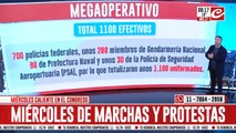 Impresionante operativo de seguridad para monitorear las manifestaciones en