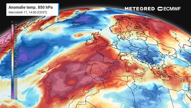 Forti anomalie termiche positive attese per l'Europa nei prossimi giorni