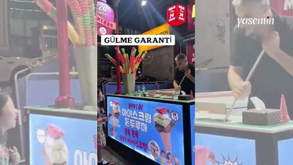 Türk dondurmacının Koreli çocuğa yaptığı Türk şakası: Sosyal medyada güldürdü
