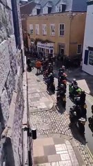 Motorcyclists revving engines in Plymouth