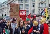 Anti-Trump protestors march through Regent Street in London