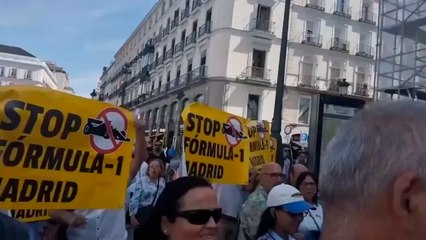 Fórmula 1: Cientos de personas se manifiestan en la Puerta del Sol y rechazan el traslado del circuito a Madrid