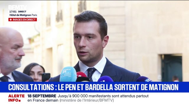 Sébastien Lecornu doit rompre avec la politique d'Emmanuel Macron , souligne Jordan Bardella, président du RN, après sa rencontre avec le Premier ministre