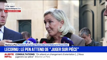 Crise politique: "Il est nécessaire de revenir aux urnes", affirme Marine Le Pen, présidente du groupe RN à l'Assemblée nationale