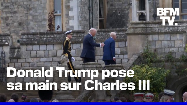 En visite au château de Windsor, Donald Trump brise le protocole en touchant le roi Charles III