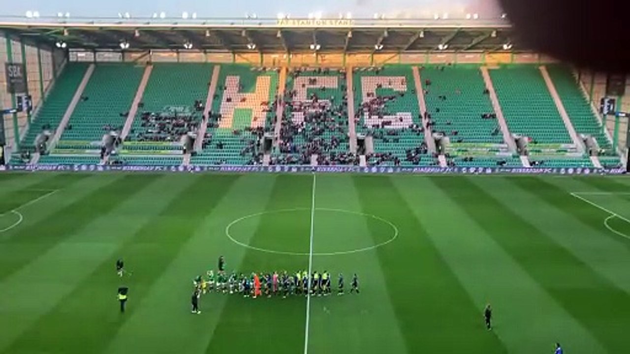 Palestinian flags at Europa Cup tie between Hibs Women and Inter Milan