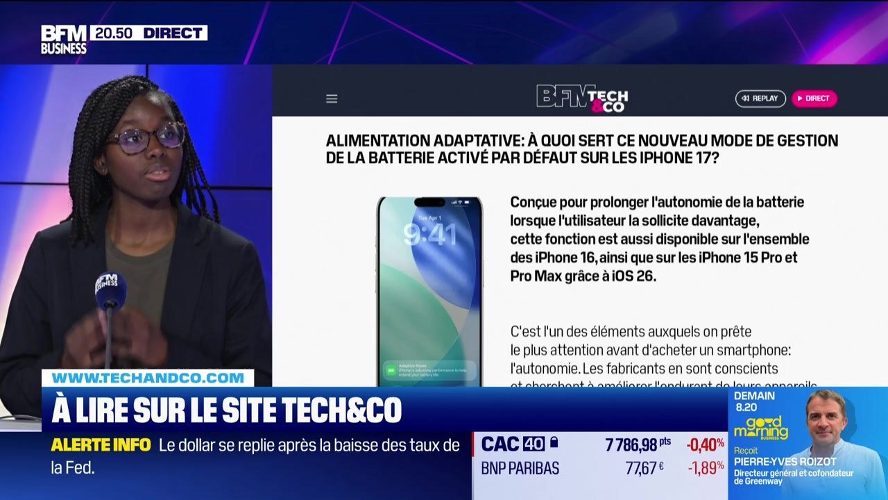 À lire sur le site Tech&Co : Alimentation adaptative, à quoi sert ce nouveau mode de gestion de la batterie activé par défaut sur les iPhone 17 ? Par Kesso Diallo - 17/09