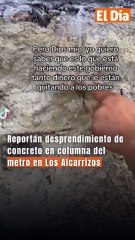 Reportan desprendimiento de concreto en columna del metro en Los Alcarrizos