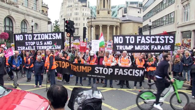 Major Anti-Trump Demonstration Unfolds in London as Protesters Rally Against President’s U.K. State Visit
