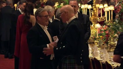 Keir Starmer and John Swinney arrive at state banquet