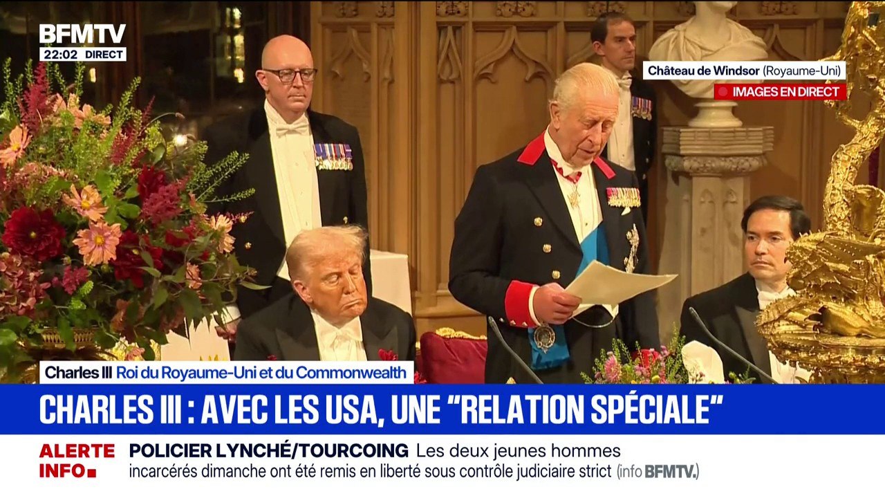 Banquet royal à Windsor avec Donald Trump: "La Tyrannie menace l'Europe", souligne Charles III, roi du Royaume-Uni