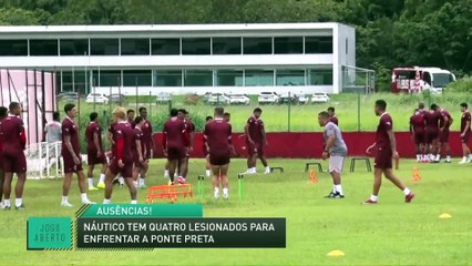 Náutico tem quatro lesionados para enfrente Ponte Preta