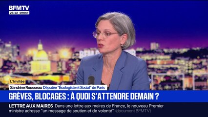18 septembre: "Le mouvement social gagnera par le fait qu'il soit puissant, fort et solidaire mais pas violent", souligne Sandrine Rousseau, députée Écologiste et Social de Paris