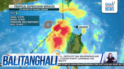 PAGASA - Bagyong #MirasolPH, patuloy na magpapaulan sa Northern at Central Luzon kahit lumabas na sa Phl Area of Responsibility | Balitanghali
