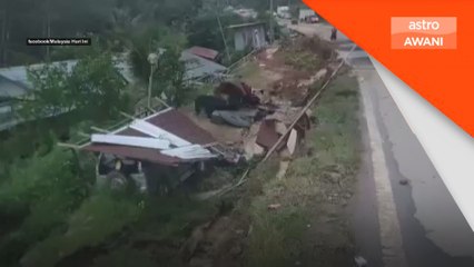 Rumah roboh, dua kenderaan rosak akibat tanah runtuh