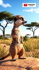 Energetic meerkat standing| Learn Animal Names for Kids | Educational Shorts#shorts #cartoon  #cartoonstory