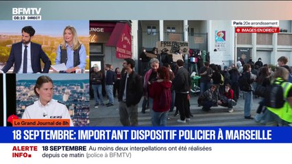 Grève du 18 septembre: "Avoir sur un rassemblement des objets qui vont permettre de se dissimuler le visage ou de se protéger contre le gaz lacrymogène, ça constitue une infraction", explique Agathe Foucault, porte-parole de la police nationale