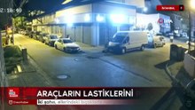 Avcılar'da bıçaklı şahıslar araçların lastiklerini patlattı