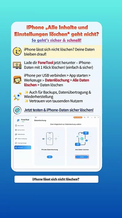 iPhone kann nicht gelöscht werden? So geht’s einfach & schnell! 💡📱