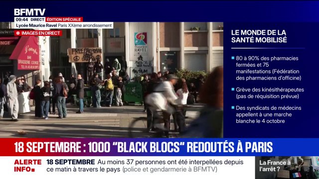 Grève du 18 septembre: les manifestants quittent le blocage du lycée Maurice Ravel