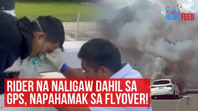 Rider na naligaw dahil sa GPS, napahamak sa flyover! | GMA Integrated Newsfeed