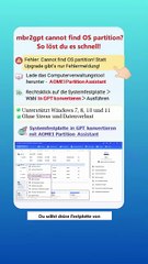 😨MBR2GPT Fehler: „Cannot find OS partition“? 👉So geht’s wirklich!
