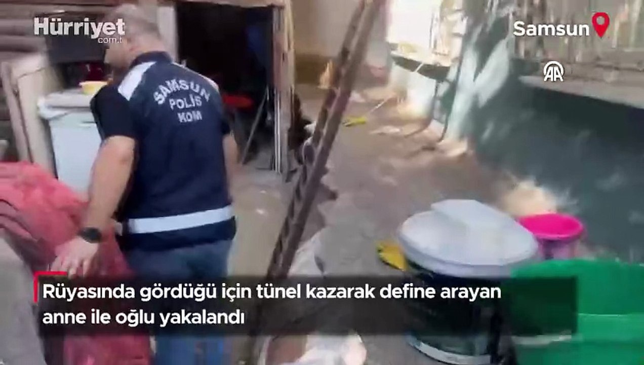 Rüyasında gördüğü için tünel kazarak define arayan anne ile oğlu yakalandı!