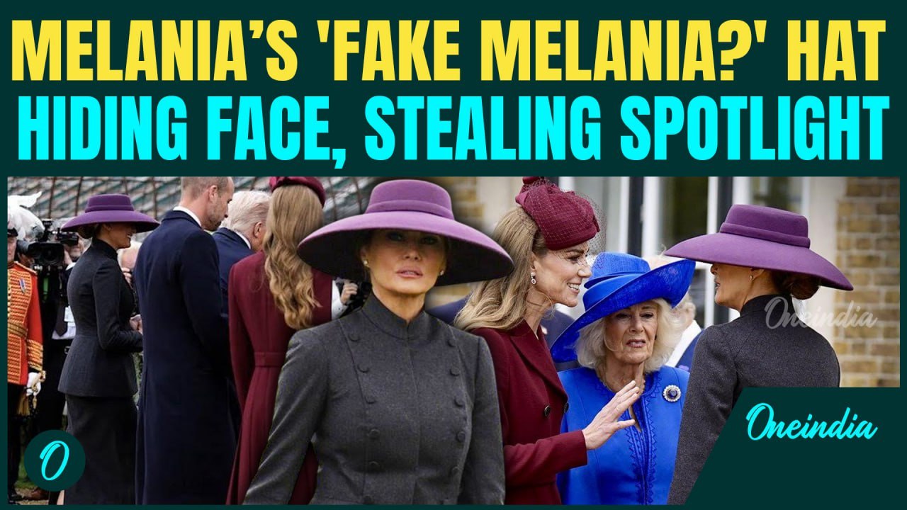 Melania Trump Stuns in Wide-Brimmed Purple Hat & All-Black Outfit | UK Visit Sparks Protocol Debate