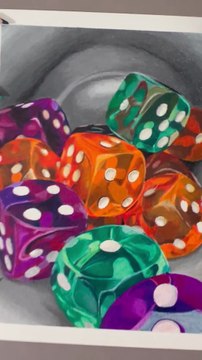 Dessin réaliste au crayon de couleur : jeu de dés #draw #dessin #art
