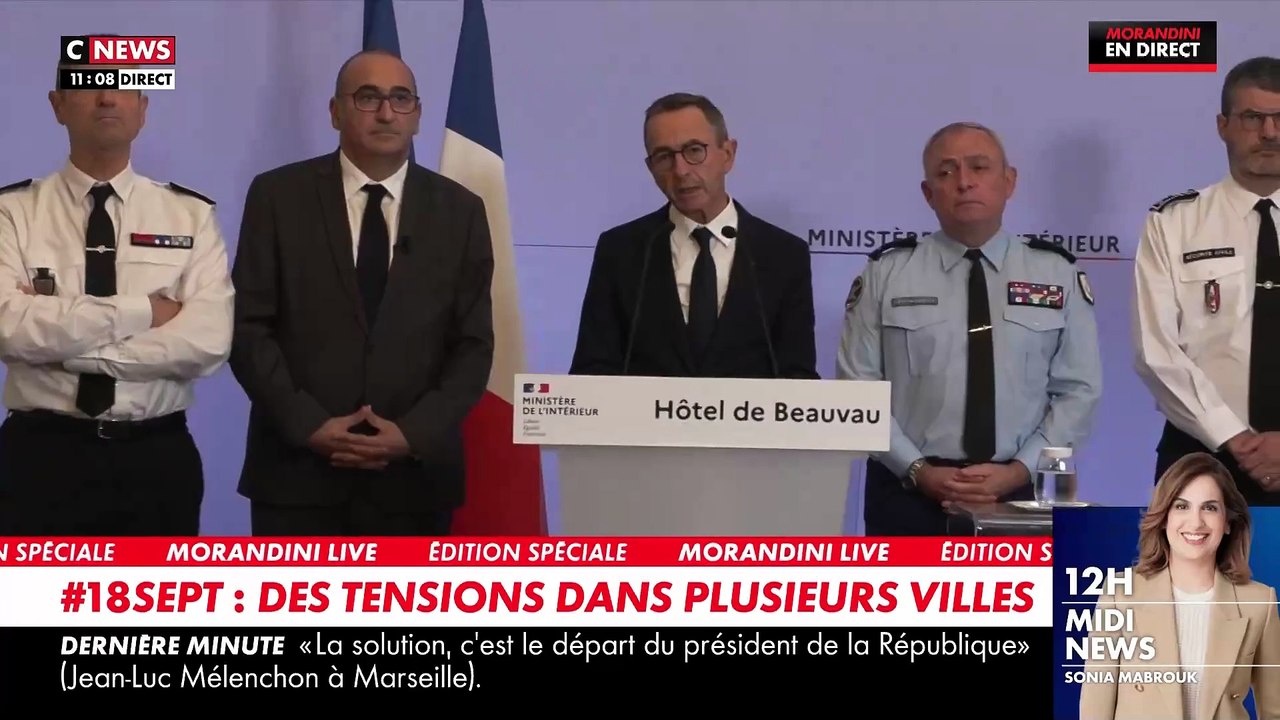 #18sept: Regardez la prise de parole de Bruno Retailleau depuis le ministère de l'Intérieur où il a fait le point sur la situation ce matin - VIDEO