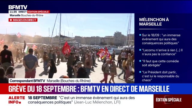 Grève du 18 septembre: le cortège marseillais s'est élancé sur le Vieux-Port