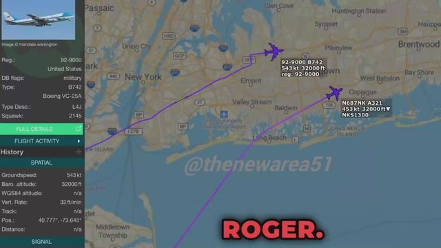 Air Traffic Control Yells at Spirit Airlines Flight NK1300 After Getting Too Close to Air Force One Over Long Island