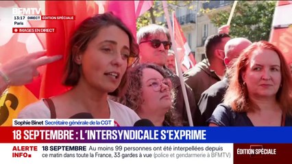 18 septembre: "La mobilisation est déjà un succès", assure Sophie Binet, secrétaire générale de la CGT