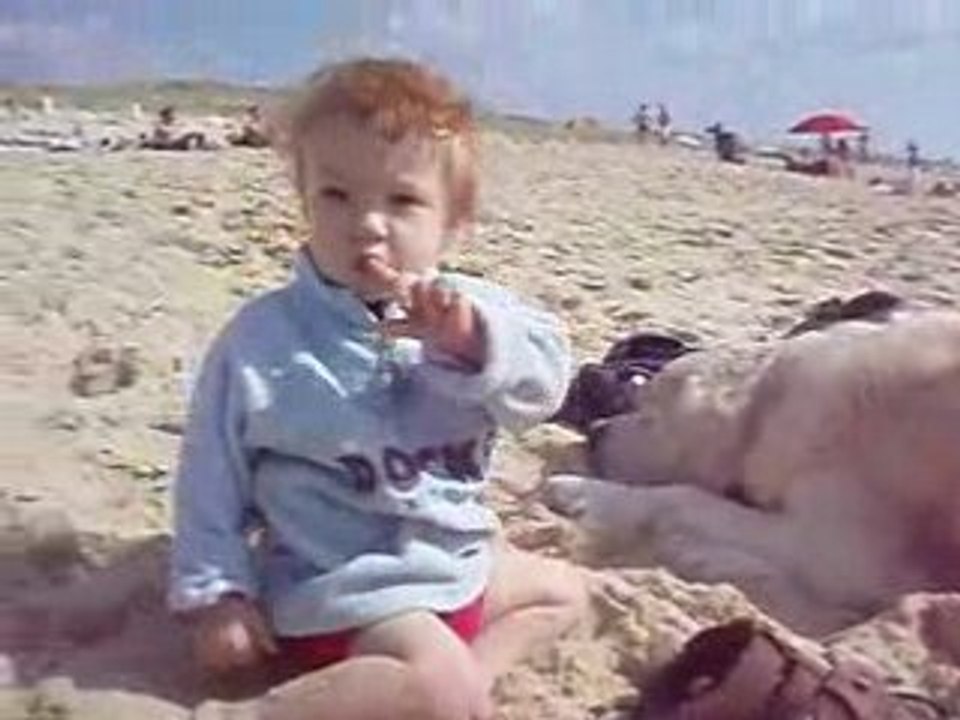 Célia et Roots sur la plage
