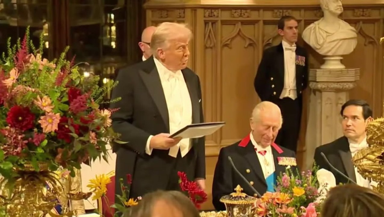 Trump praises ‘radiant, healthy, and beautiful’ Kate at extravagant Windsor state banquet