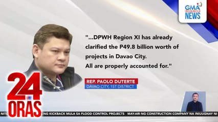 Rep. Duterte, iginiit na walang ghost project sa Davao City | 24 Oras