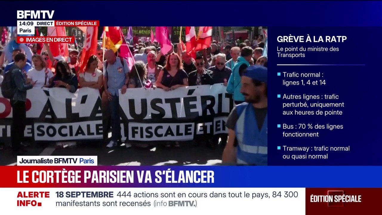 18 septembre: le cortège parisien s'élance depuis Bastille vers la place de la République
