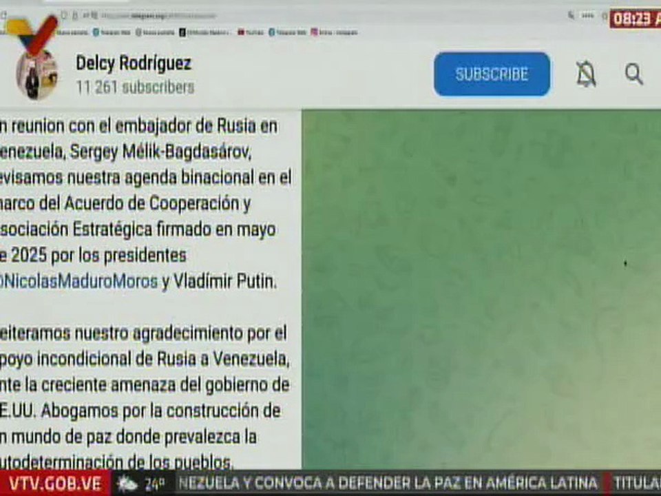 Venezuela y Rusia revisan agenda binacional del Acuerdo de Cooperación y Asociación Estratégica