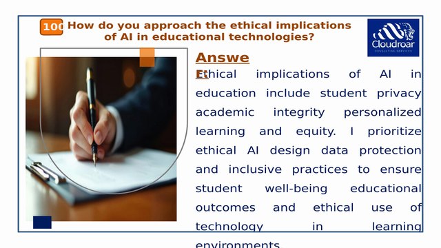 Top 10 AI Ethics Consultant Interview Questions and Expert Answers for Responsible Artificial Intelligence | Part 10