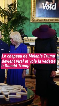 📸 Melania Trump a attiré tous les regards lors de sa visite à Windsor avec Donald Trump, le roi Charles et la reine Camilla. Son chapeau violet XXL a fait sensation et n’a pas manqué de faire parler ! 👒 Ce n’est pas la première fois que la First Lady m
