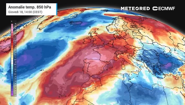 Anomalie temperature in Europa fra venerdì 19 e domenica 21 settembre