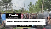 Thai police clash with Cambodian protesters